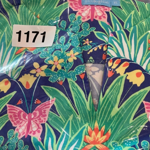 J McLaughlin Dress Size XS Green Floral Print 
Sophia Dress Catalina Cloth - Picture 7 of 7